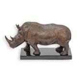 Rinocer-statueta din bronz cu un soclu din marmura TBE-55