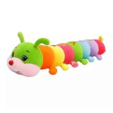 Jucarie din plus, omida cu inele, dimensiune 68cm, umplutura din vatelina, pentru toate varstele, multicolor