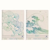 CAIET A4 70F SPIRALA PATRATELE MOTIV WAVE GREENLINE, Herlitz