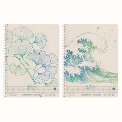 CAIET A4 70F SPIRALA PATRATELE MOTIV WAVE GREENLINE foto