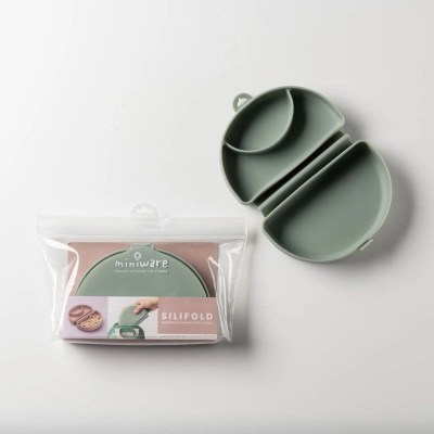 Recipient diversificare hrana bebelusi Miniware Silifold, 100% din silicon alimentar, Sage foto