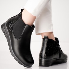 Ghete Dama Imblanite Negre din Piele Ecologica Nina, 36