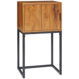 HOMCOM Masa de consolă &icirc;n design industrial, masă laterală, bufet, 1 dulap, Maro + Negru | Aosom Romania