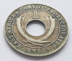 350. Moneda Africa de Est 1 cent 1912 - varianta Cupru-nichel (monetaria Heaton)