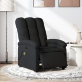 VidaXL Fotoliu electric de masaj rabatabil, negru, textil