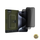 Folie de protectie Ecran Privacy HOFI Glass PRO+ pentru Apple iPhone 16 Pro Max Sticla Securizata Full Glue Set 2 bucati 2.5D