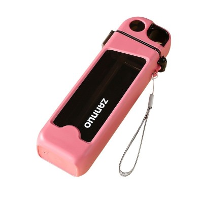 Sticla de apa pentru sport, flippy, 350 ml, cu pai si capac, 23x7x4.4 cm, buton de blocare, din pc, roz foto