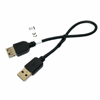 Cablu USB A mufa, USB A soclu, USB 2.0, lungime 0.3m, negru, Goobay, 68622, T146053 foto