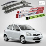 Cumpara ieftin Ștergătoare Toyota Yaris P1 Hatchback France 2001-2006 | Set Față și Spate Flat &ndash; TeamCar&reg;