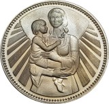 Bulgaria 2 Leva 1981 - Mamă și copil, Cupru-nichel, 30 mm, KM-122 aUNC !!!