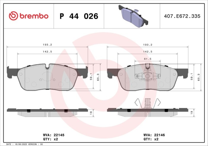 BREMBO P 44 026 PRIME LINE set placute frana,frana disc