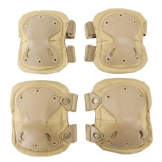 Set de protectie DEPOX&reg;, Tactical Gear, genunchiere si cotiere, nylon, marime universala, bej