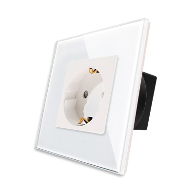 Priza Simpla LUXION cu Rama din Sticla SmartElectro IntelligentHouse foto