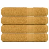 VidaXL Prosoape 4 buc Aur 100x200 cm 360 g/m&sup2; 100% bumbac