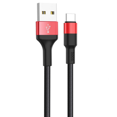 HOCO - Cablu de date (X26 Xpress charge) - USB-A la USB Type-C, 10W, 2A, 1.0m - Negru / Rosu foto