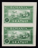 ROMANIA 1933 TIMBRE DE SCUTIRE PORTO TIMBRU GRATUIT EROARE PERECHE NEDANTELAT RECTO-VERSO STARE MNH, Nestampilat