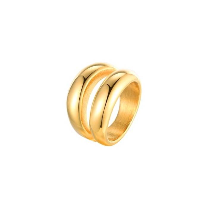 Inel dublu solid placat cu aur