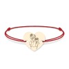 Mom - Bratara personalizata snur si inimioara mama si copilul din Aur 14 karate - 0,33 grame, 12 x 10 mm