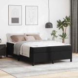 vidaXL Cadru de pat cu saltea Negru 140 x 200 cm Piele artificială