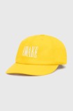 Awake NY șapcă de baseball din bumbac Logo Hat culoarea galben, cu imprimeu, SP24-HT004