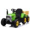 Tractoras electric Kinderauto BJ-611 60W 12V cu remorca si telecomanda Verde