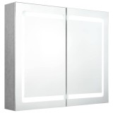 Cumpara ieftin Dulap cu oglinda pentru baie Gri Beton 80 x 12 x 68 cm