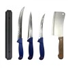 Set profesional de macelarie, transat, dezosat, filetat, injunghiat, 3 cutite, satar si suport magnetic