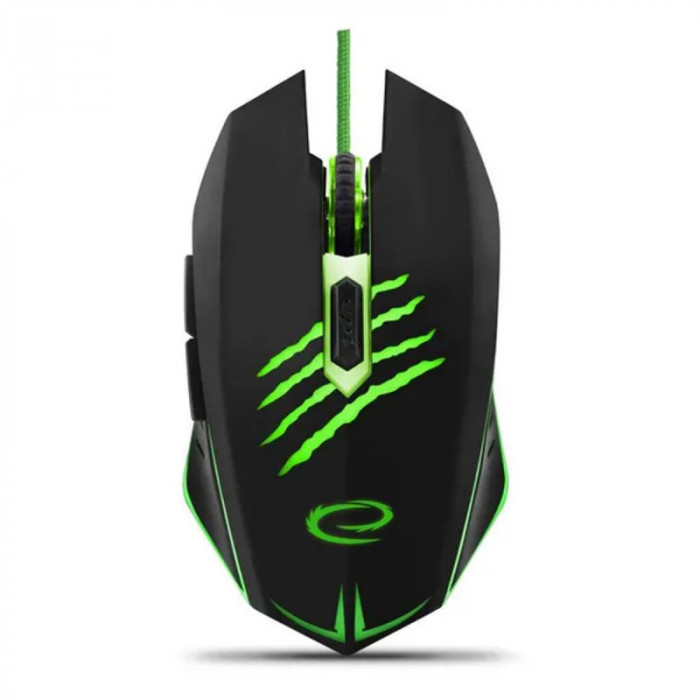 Mouse Esperanza EGM209G, butoane suplimentare, DPI 800/1200/1600/2400, optic, negru/verde