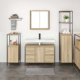 Cumpara ieftin Set de mobilier pentru baie 3 buc. Stejar Sonoma si negru