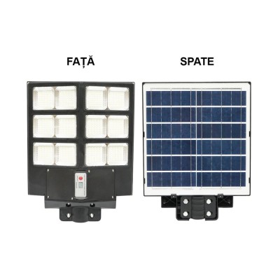 Lampa solara LED 200W iluminat stradal 6500K cu panou solar, telecomanda, senzor miscare Breckner Germany foto