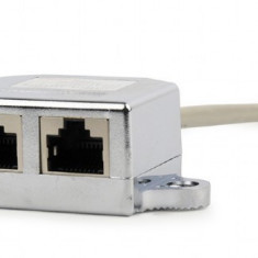 SPLITTER RJ-45 GEMBIRD pt. cablu FTP, Cat5, RJ-45 (T) | RJ-45 (M) x 2, ecranat,