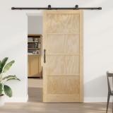 Ușa glisantă vidaXL cu set hardware 93x211 cm din lemn masiv de pin
