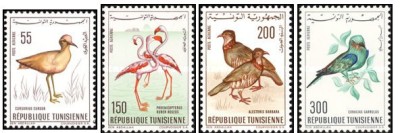 Tunisia 1966 - Pasari, fauna, serie neuzata foto