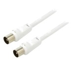 Cablu coaxial Goobay 5m 9,5mm 75&Omega; PVC alb 68149