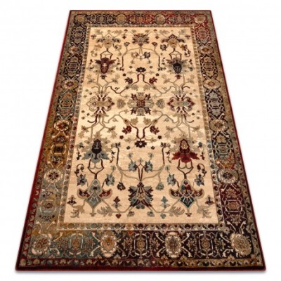 Covor de l&amp;acirc;nă Polonia BODRUM Ornament, cadru rubinie, 170x235 cm foto