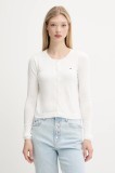 Tommy Jeans cardigan din bumbac culoarea alb, light, DW0DW20976