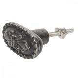 Buton mobila din fier gri antichizat 5 cm x 3 h