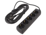 Prelungitor Schuko 5 Prize Negru 3x1,5mm2