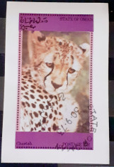 Oman 1973 fauna , animale , leopard bloc used foto