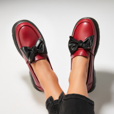 Pantofi dama casual Bordo din Piele Ecologica Zendaia