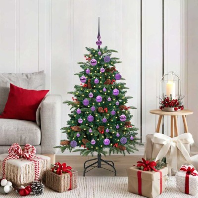 vidaXL Brad de Crăciun artificial Verde 120 cm PVC și metal și plastic 3395538 foto