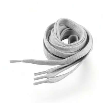 Sireturi plate din bumbac pentru pantofi / hanorace 130 cm, Gri deschis foto