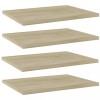 Placi raft biblioteca Gossi, 4 buc, stejar sonoma, 40x30x1.5 cm, PAL