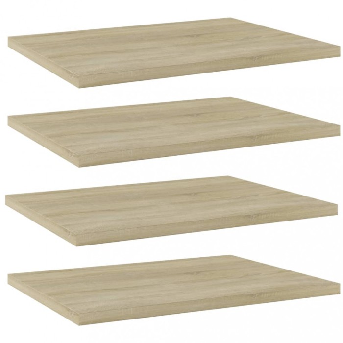 Gossi placi biblioteca, 4 buc, stejar sonoma, 40 x 30 x 1,5 cm, pal