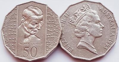 2399 Australia 50 cents 1995 Elizabeth II (Edward &amp;quot;Weary&amp;quot; Dunlop) km 294 foto