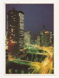 FA24-Carte Postala- SUA - Chicago River at night, circulata 1985, Necirculata, Fotografie