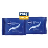 Pachet promo Nivea: Servetele demachiante Creme Care, 2X25 bucati