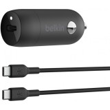 Incarcator Auto Cu Cablu USB-C Belkin BoostCharge, 30W, 3A, 1 x USB-C, Negru CCA004bt1MBK-B6