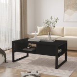 Masuta de cafea Laukaa 100x60x44,5 cm neagra cu 2 rafturi