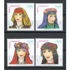 Turcia 1998 3161/64 MNH - Coifa traditională a femeilor turcesti (II)